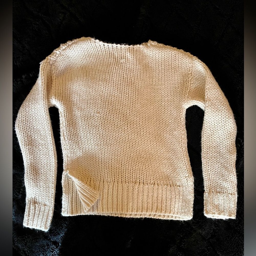 Universal Thread Chunky Crew Neck Cream XS - Picture 2 of 6